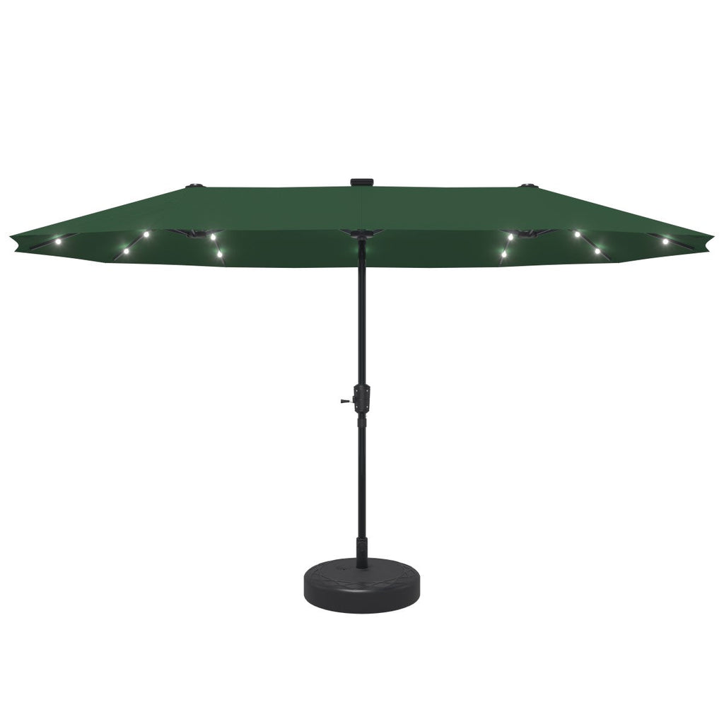 Ainfox 13ft Outdoor Patio Umbrella with Lights and Decorative Pattern Umbrella Base