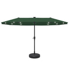 Ainfox 13ft Outdoor Patio Umbrella with Lights and Decorative Pattern Umbrella Base