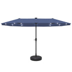 Ainfox 13ft Outdoor Patio Umbrella with Lights and Decorative Pattern Umbrella Base