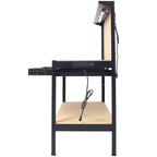 Steel Workbench Tool Storage Work Bench Workshop Tools Table W/Drawer and Peg Board ,4xAC outlets 2xUSB Ports