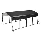 13x20 FT Metal Carport,Garage with Upgraded Triangle Reinforced Frame&4 Poles,Galvanized Steel Hardtop Roof,Heavy-Duty All-Weather Shelter for Car,Truck,Boat,Outdoor Storage