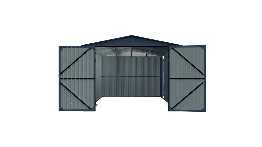 13'x20' Plus Upgraded Metal Shed w/ Double Front Doors & Side Entry Door
