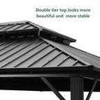 Ainfox 12*16Ft Patio Gabezo Outdoor Canopy with Mosquito with 2200lbs weight capacity of snow