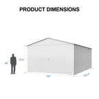 13'x20' Plus Upgraded Metal Shed w/ Double Front Doors & Side Entry Door