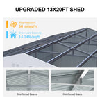 13'x20' Plus Upgraded Metal Shed w/ Double Front Doors & Side Entry Door
