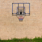 Wall mounted basketball basket, 45 x 29 inch shatterproof back, foldable basketball basket, all-weather mesh fabric
