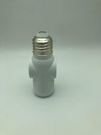 Figame E26/E27 3 Prong Light Bulb Socket Adapter Polarized White 2 Pack