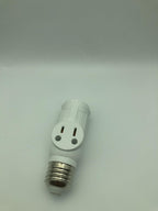 Figame E26/E27 3 Prong Light Bulb Socket Adapter Polarized White 2 Pack