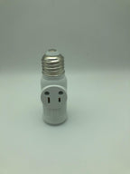 Figame E26/E27 3 Prong Light Bulb Socket Adapter Polarized White 2 Pack