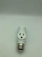 Figame E26/E27 3 Prong Light Bulb Socket Adapter Polarized White 2 Pack