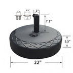 Ainfox 10FT 3 tier vented Outdoor Table Umbrella with Partern Umbrella Base For Beach Market Backyard Camping