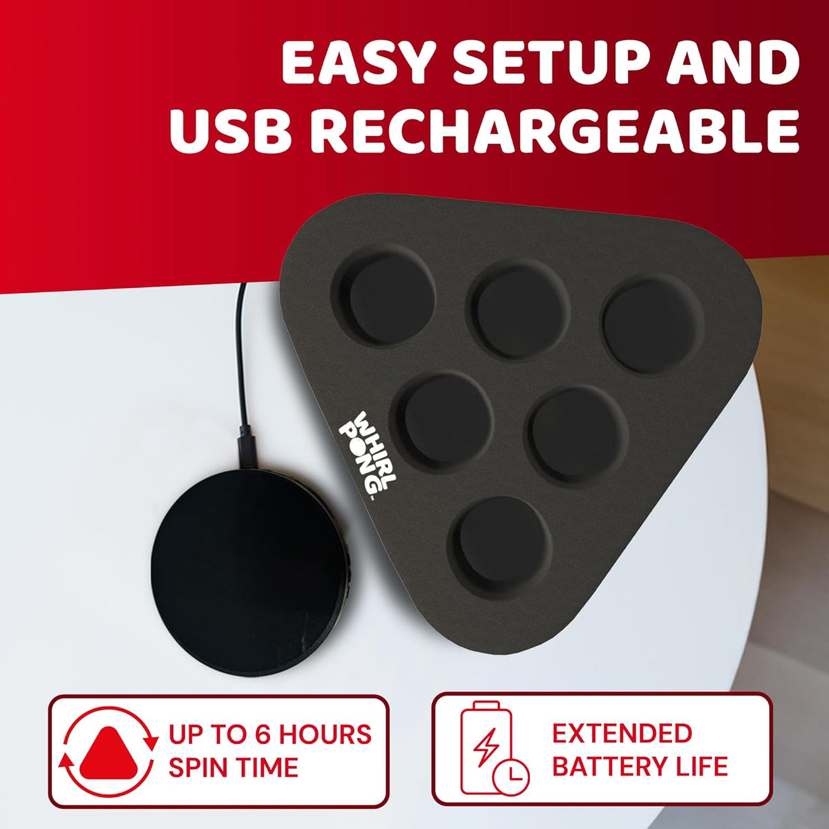 Whirl Pong™ - The Spinning Cup Pong Game (Set of 2)