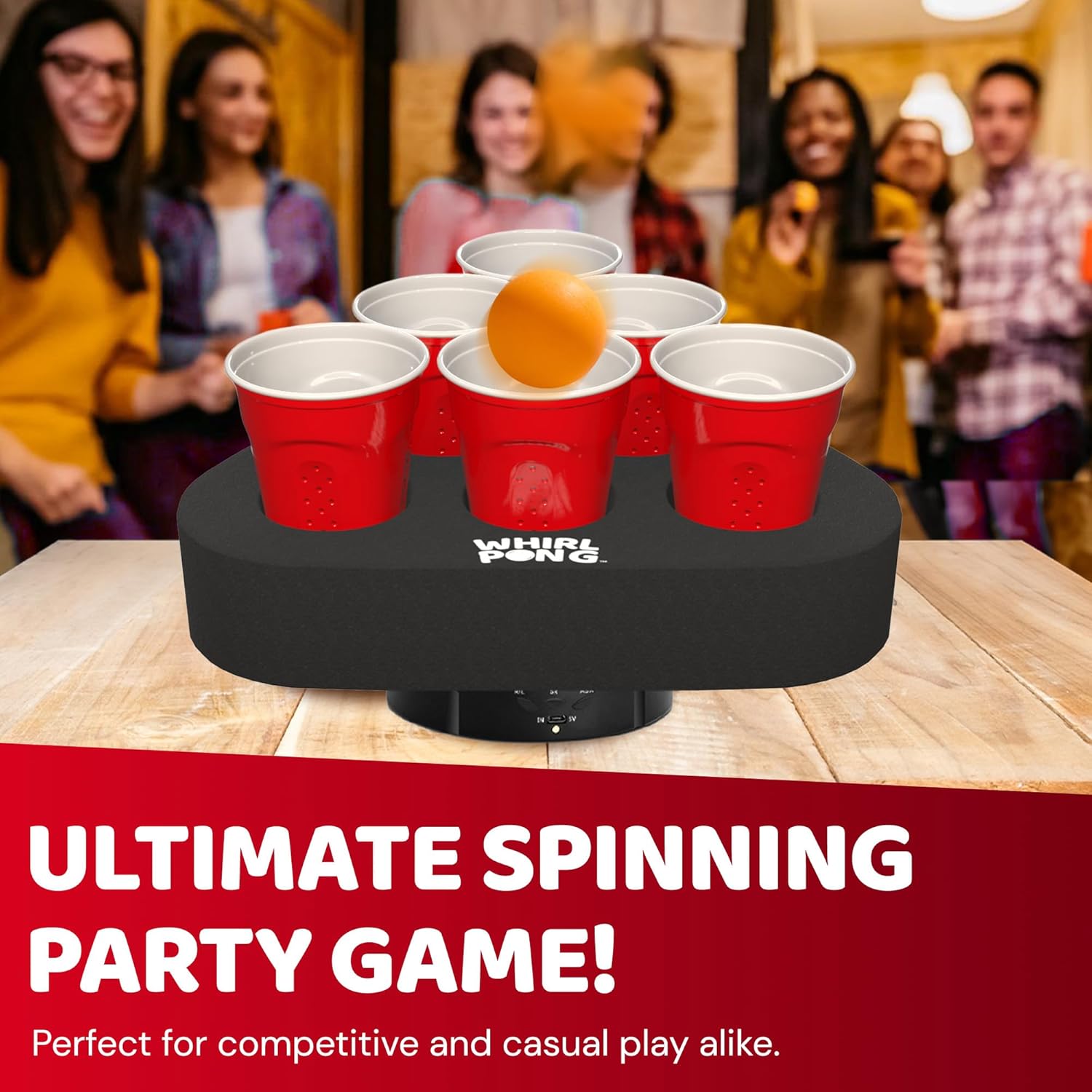 Whirl Pong™ - The Spinning Cup Pong Game (Set of 2)
