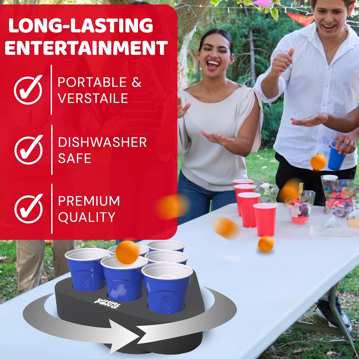 Whirl Pong™ - The Spinning Cup Pong Game (Set of 2)