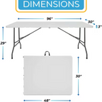 4ft/6ft Portable Plastic Folding Table – Indoor & Outdoor Dining