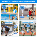 2 In 1 Poolside Basketball Game Set Pool Basketball Goal Indoor Outdoor Kids Basketball Court Water Basketball Toy with 2 Balls Gift for Boys Girls Ag