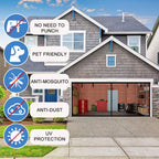 Hands Free Magnetic Garage Door Screen With Quick Close Magnets