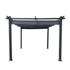 10x10 Ft Outdoor Patio Retractable Pergola With Canopy Sunshelter Pergola for Gardens,Terraces,Backyard,Gray