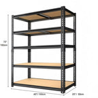 Heavy Duty Metal Garage Shelving Rack 2000lbs 4/5/6-Tier Steel Shelf 60"/72"/84"