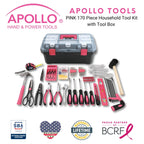 Pink 170 Piece Household Tool Kit with New and Improved Tool Box - DT7103P