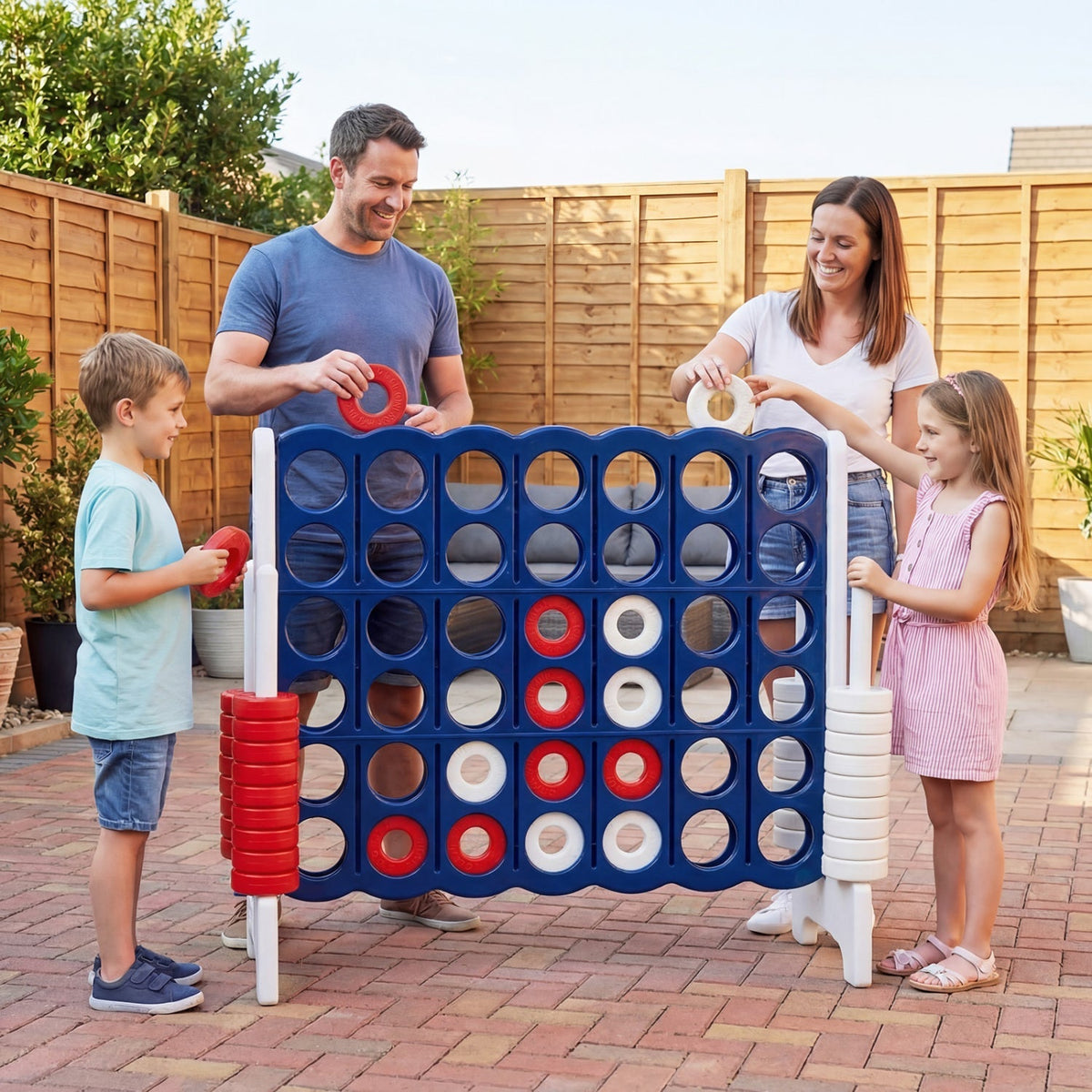 Jumbo 4-in-a-Row Game Set 3.5ft Tall Outdoor Lawn Game