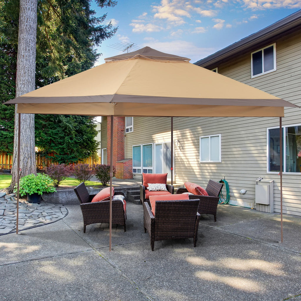 Ainfox 11ft x 11ft Heavy Duty Pop Up Gazebo Outdoor Canopy Shelter Instant Patio Gazebo Sun Shade Canopy Tent for Lawn Garden Backyard Deck