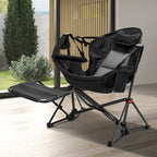 Ainfox Hammock Camping Chair with Footrest, Foldable Portable Rocking Chairs for Adults Outside Swinging Camp for Outdoor Patio Poolside