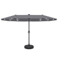 Ainfox 13ft Outdoor Patio Umbrella with Lights and Decorative Pattern Umbrella Base