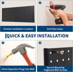 4 PCS Metal Pegboard Panels 48"X24" Peg Board Wall Organizer with Flexible Layout for Garage Storage,Workshop,Craft Room Tool