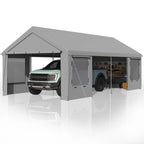 Heavy Duty Carport,Roll-Up Windows,Removable Sidewalls,Portable Garage & Car Canopy,12'x24', Custom