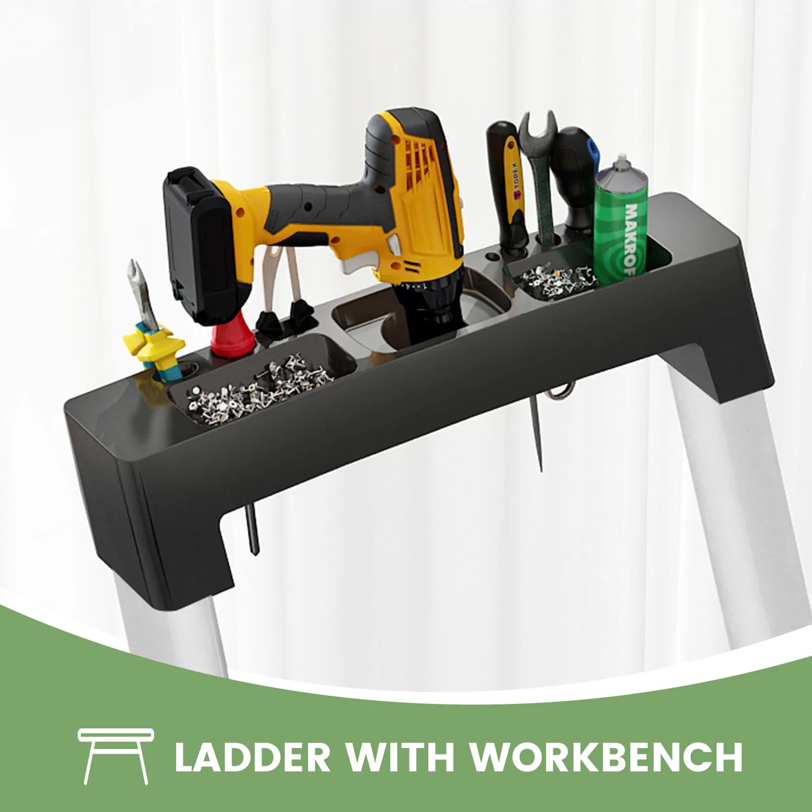 Folding Heavy Duty Step Ladder With Handrail And Grip