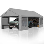 Heavy Duty Carport,Roll-Up Windows,Removable Sidewalls,Portable Garage & Car Canopy,12'x24', Custom