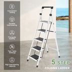 Folding Heavy Duty Step Ladder With Handrail And Grip