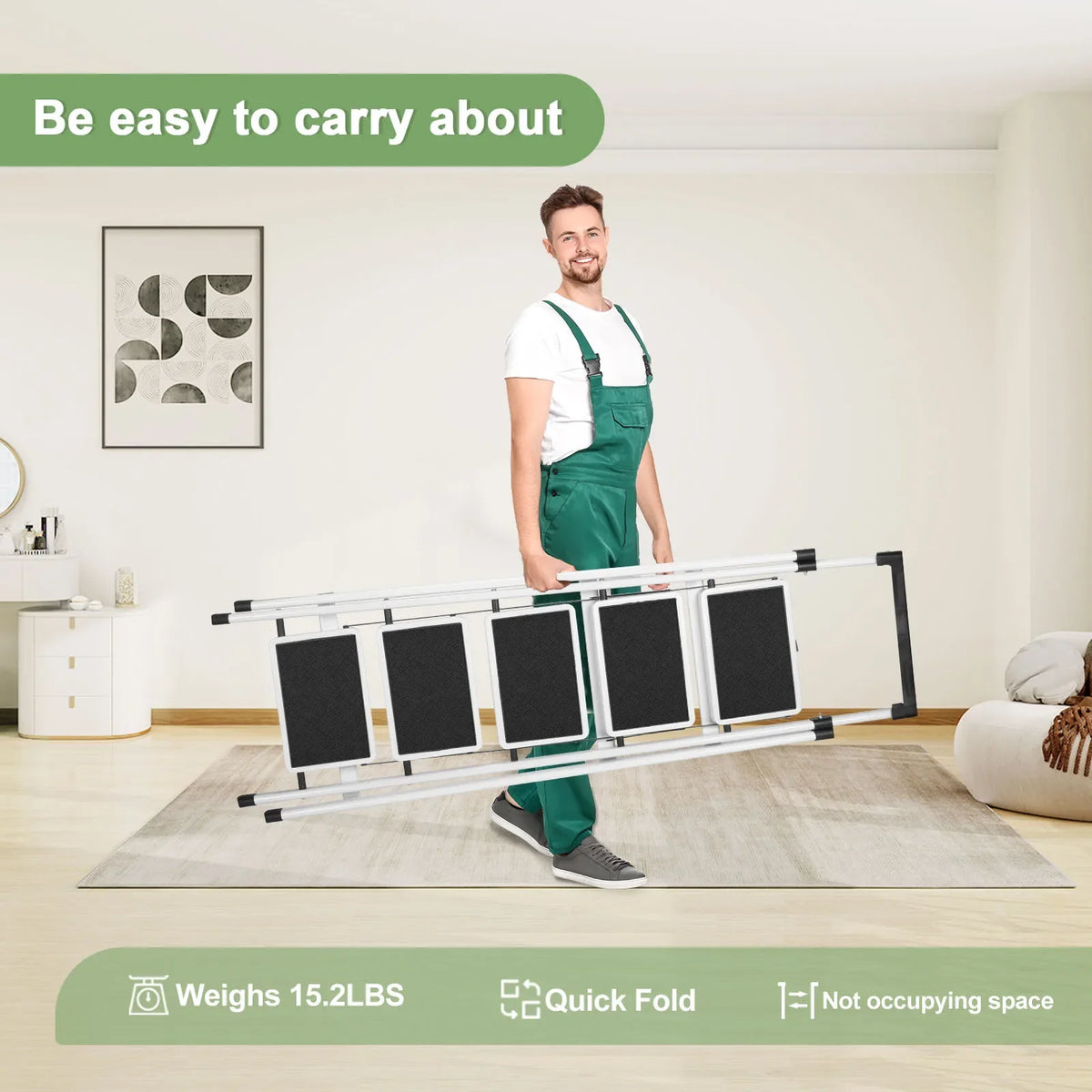 Folding Heavy Duty Step Ladder With Handrail And Grip