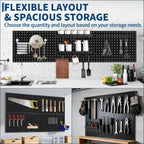 4 PCS Metal Pegboard Panels 48"X24" Peg Board Wall Organizer with Flexible Layout for Garage Storage,Workshop,Craft Room Tool