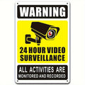 1pc 12x8inch Aluminum 2D flat 24-Hour Outdoor Surveillance Alert Sign - Durable CCTV Security Camera Notice