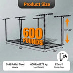 3x8 Ft 600 LBS Capacity Heavy Duty Garage Ceiling Storage Racks Height Adjustable Overhead Garage Storage Rack Organization