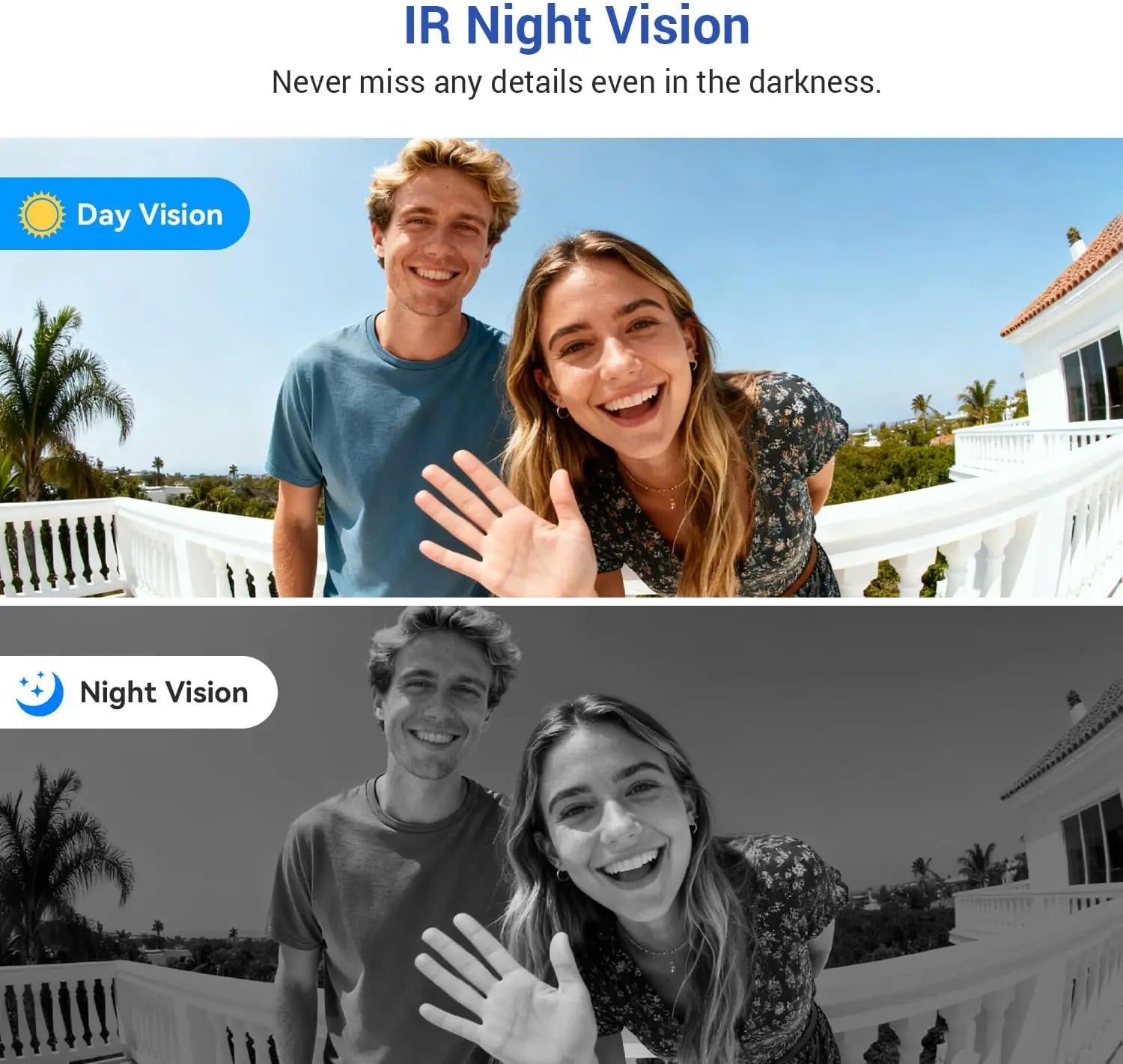 1080p Wireless Wi-Fi Video Doorbell Camera with Night Vision, Two-Way Audio, AI Motion Detection