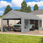 Heavy Duty Carport,Roll-Up Windows,Removable Sidewalls,Portable Garage & Car Canopy,12'x24', Custom