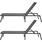 Chaise Lounge Chair Outdoor Patio Lounge Chair Adjustable 5-Position 2 pcs