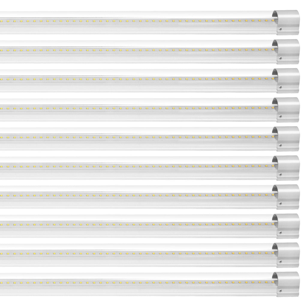 10 Pack LED Shop Light 8 FT 80W Linkable Light Fixture 10000 LM 59 in Power Cords with ON/OFF Switch